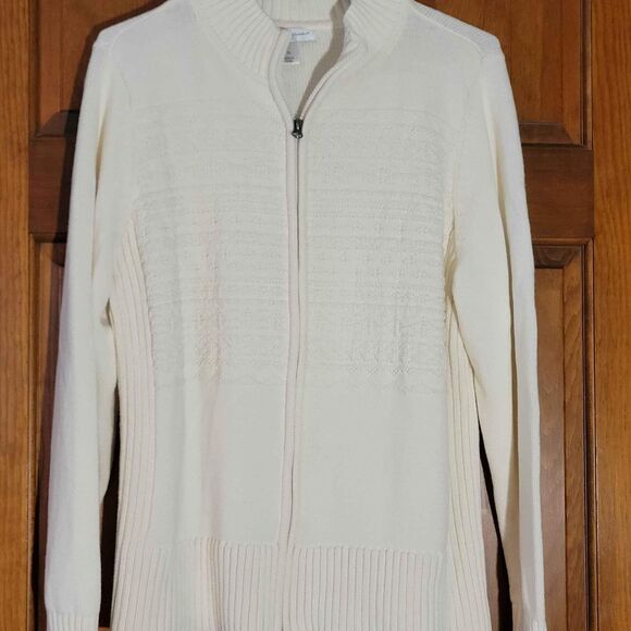 Women's XL Christopher & Banks Ivory Sweater Jacket - Picture 1 of 7